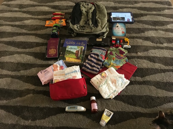 Packing hand luggage for long haul flight with toddler
