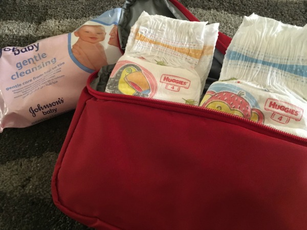 nappies and wipes hand luggage on long haul flight with children
